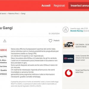 Annuncio di lavoro choc su "Subito.it", "Cerco esattore pregiudicato vicino Ganci"