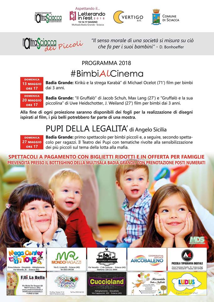 Aspettando il Letterando In Fest 2018, "L’Altra Sciacca dei piccoli" tra teatro e cinema