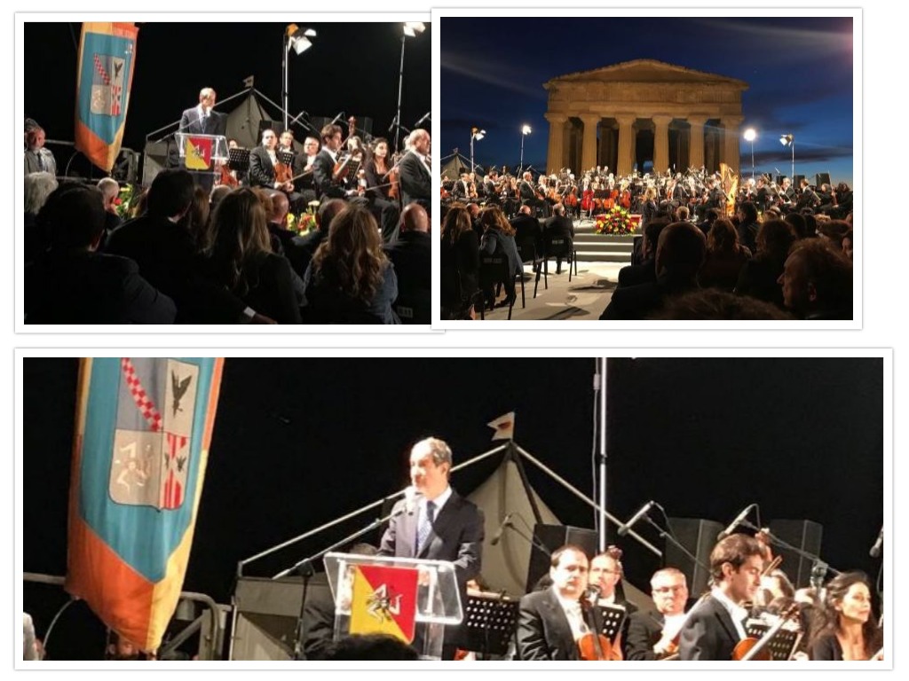 Festa per l'Autonomia Siciliana ai piedi del tempio della Concordia, Musumeci:"Uso distorto e spregiudicato"