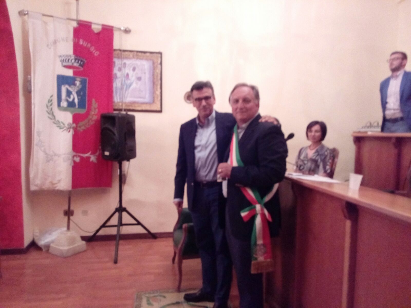 Giuramento del neo sindaco di Burgio Matinella, eletto presidente del consiglio l'ex sindaco Ferrantelli