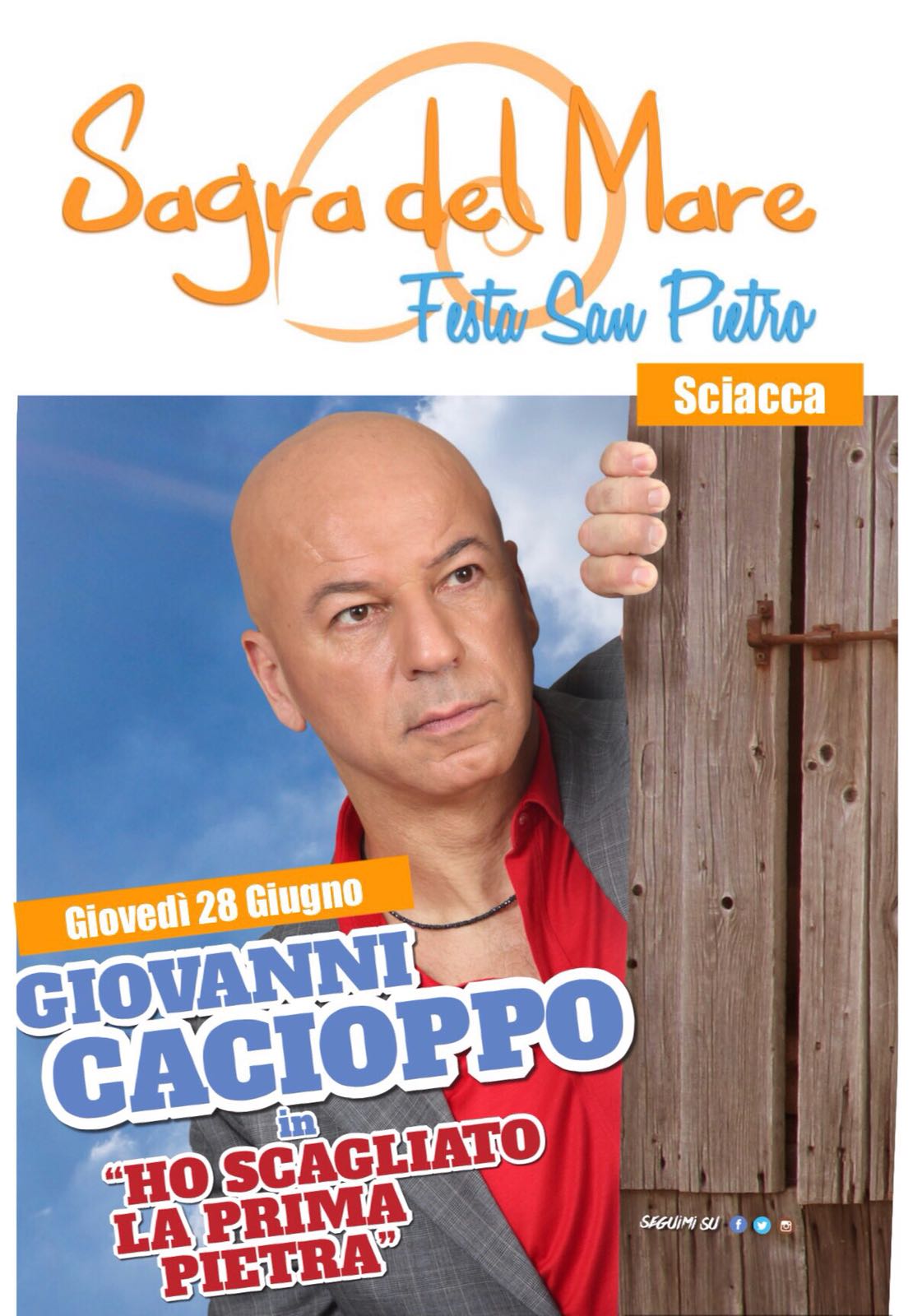 Sagra del Mare 2018, stasera ospite il comico Giovanni Cacioppo