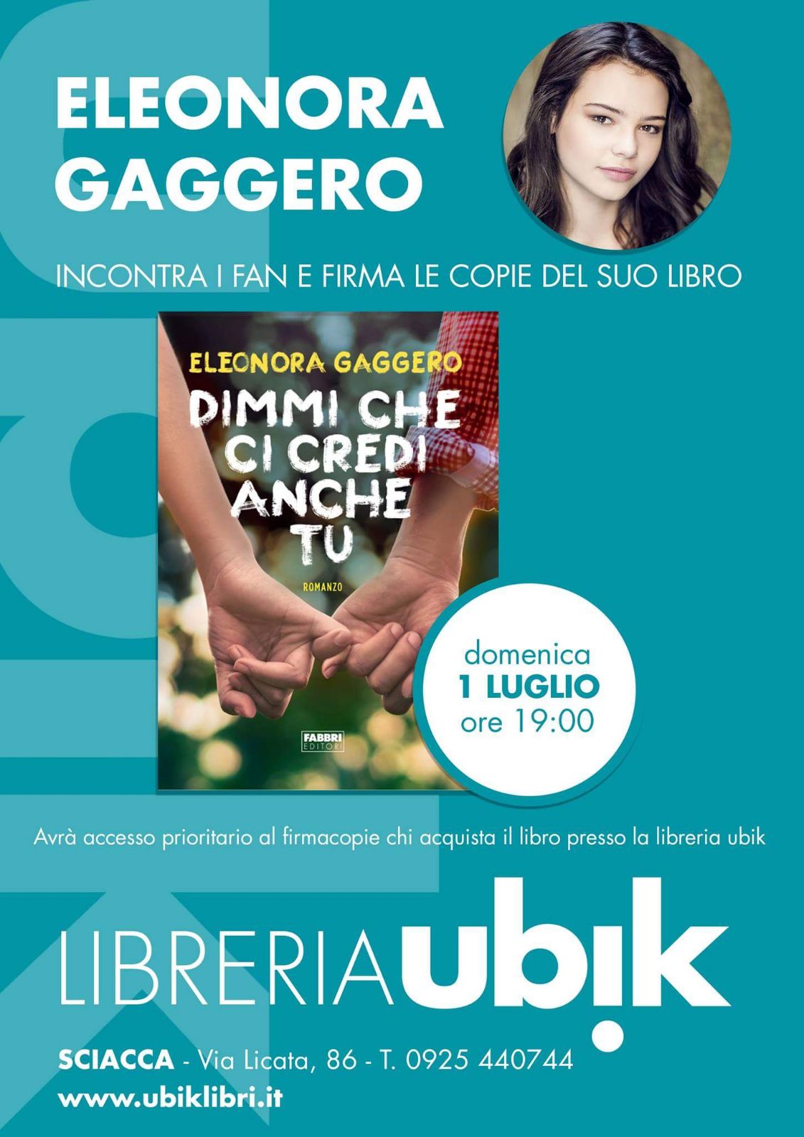 Eleonora Gaggero dalla tv alla libreria, domenica firmacopie alla Ubik di Sciacca