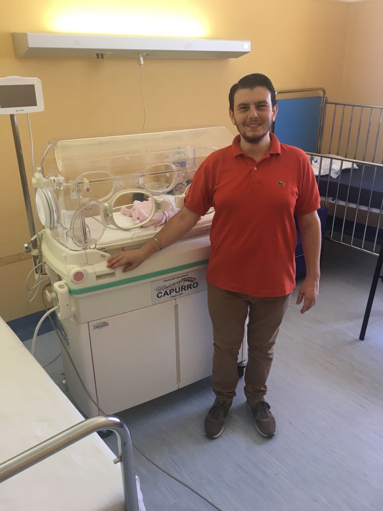 Primo impiego dell'incubatrice donata dall'associazione "Capurro" questa mattina all'ospedale di Sciacca