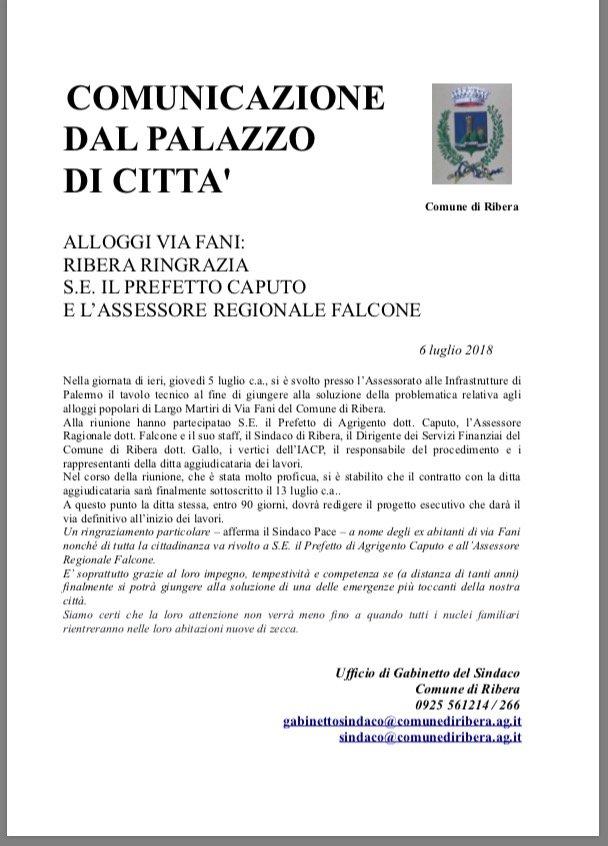 Case popolari di Largo dei Martiri di via Fani a Ribera, il silenzio del sindaco Pace