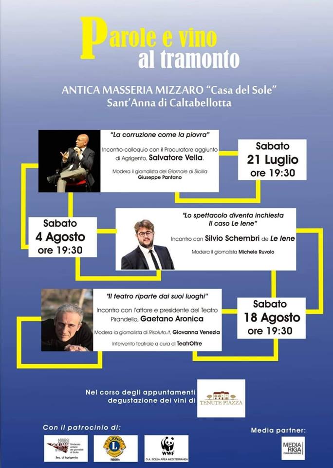 "Parole e vino al tramonto", nuova rassegna d'incontri alla "Casa del Sole" di Sant'Anna