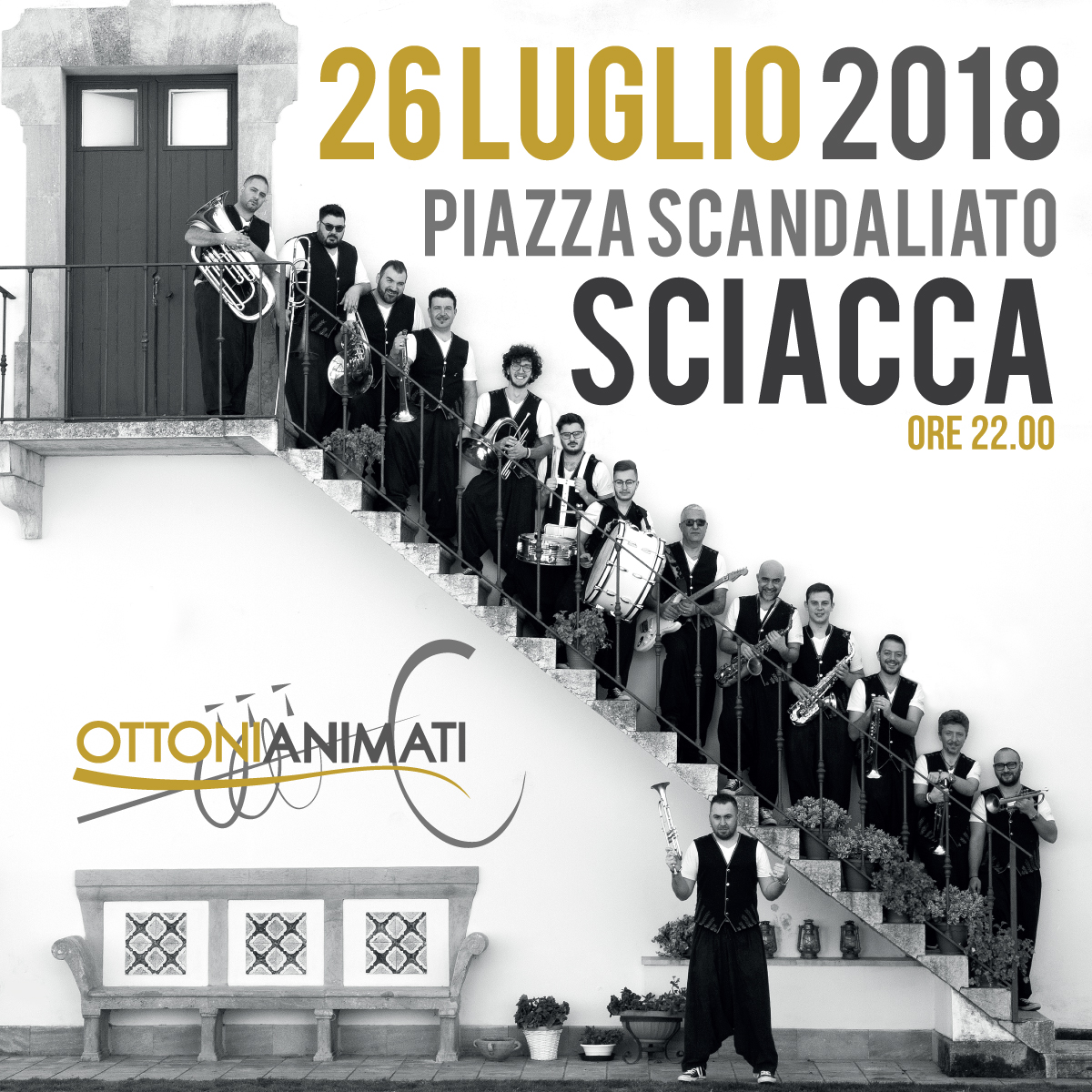 La travolgente band degli Ottoni Animati  in Piazza Scandaliato, nuovo appuntamento dell'Estate Saccense