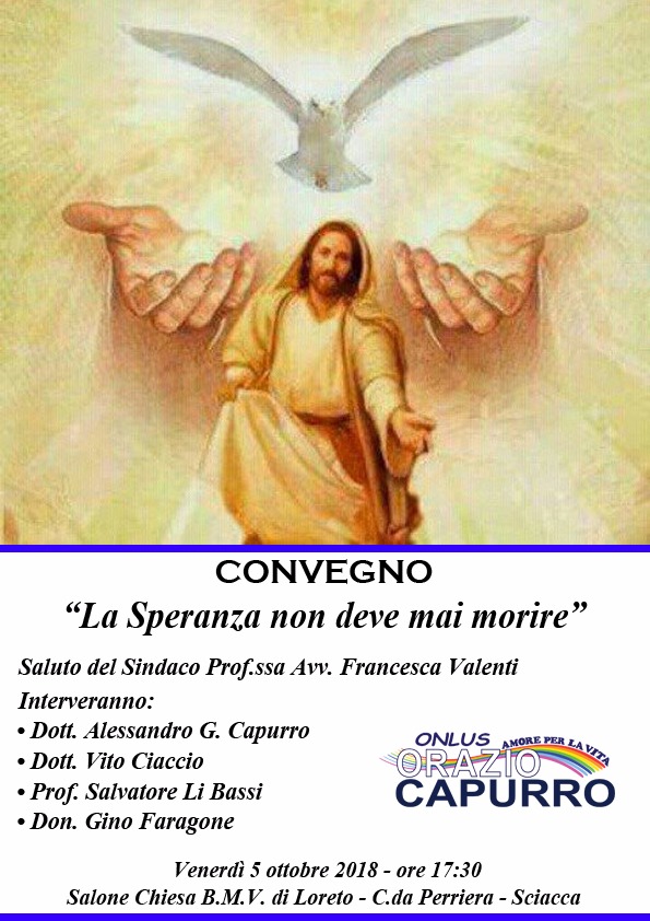 Convegno promosso dalla onlus Capurro sul tema della speranza.