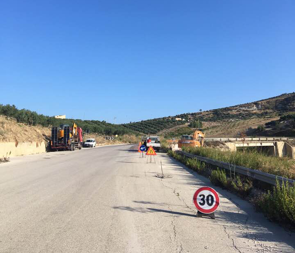 Chiusa al transito per 11 giorni la strada provinciale Sciacca-Caltabellotta