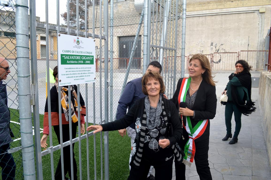 Inaugurato questa mattina a Montevago un campo di calcio a 5 intitolato all'architetto Giganti