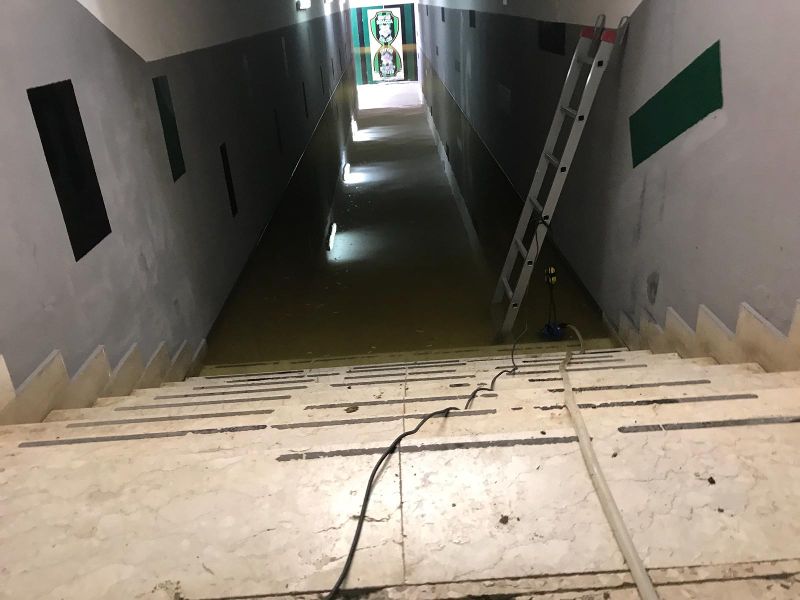 Il maltempo danneggia anche lo stadio Gurrera di Sciacca, completamente allagato il sottopassaggio