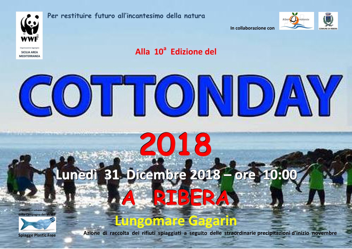 Questa mattina a Seccagrande di Ribera il "Cotton Day", bagno e pulizia della spiaggia con il Wwf 