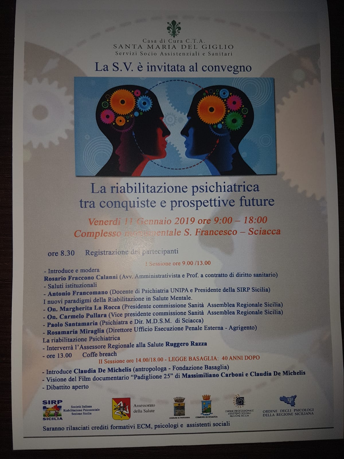 Assistenza ai malati psichiatrici: la casa di cura "Santa Maria del Giglio", di Sciacca, organizza un convegno sul percorso di riabilitazione dei pazienti