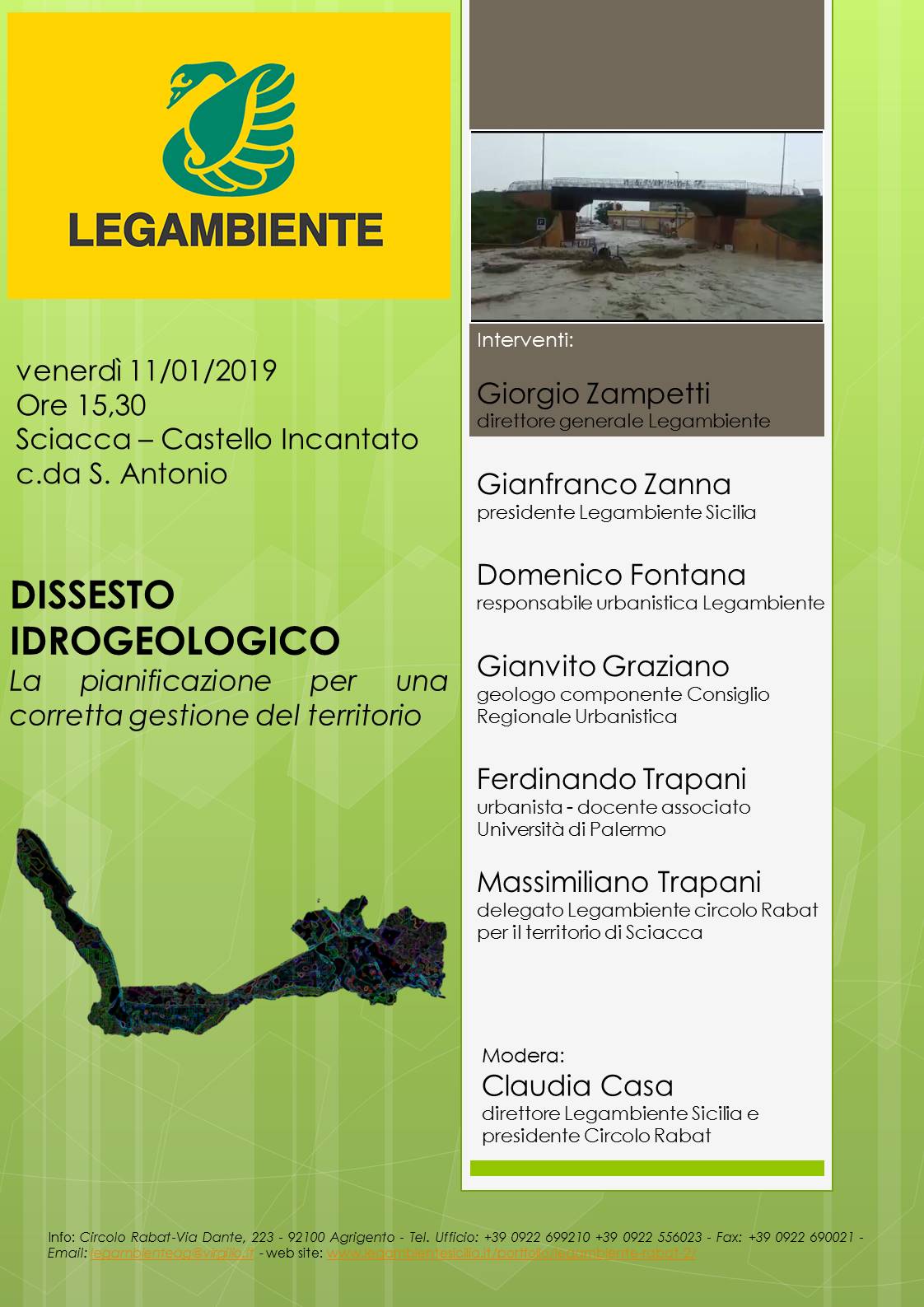 “Dissesto Idrogeologico”, domani, a Sciacca, un convegno promosso da Legambiente Sicilia