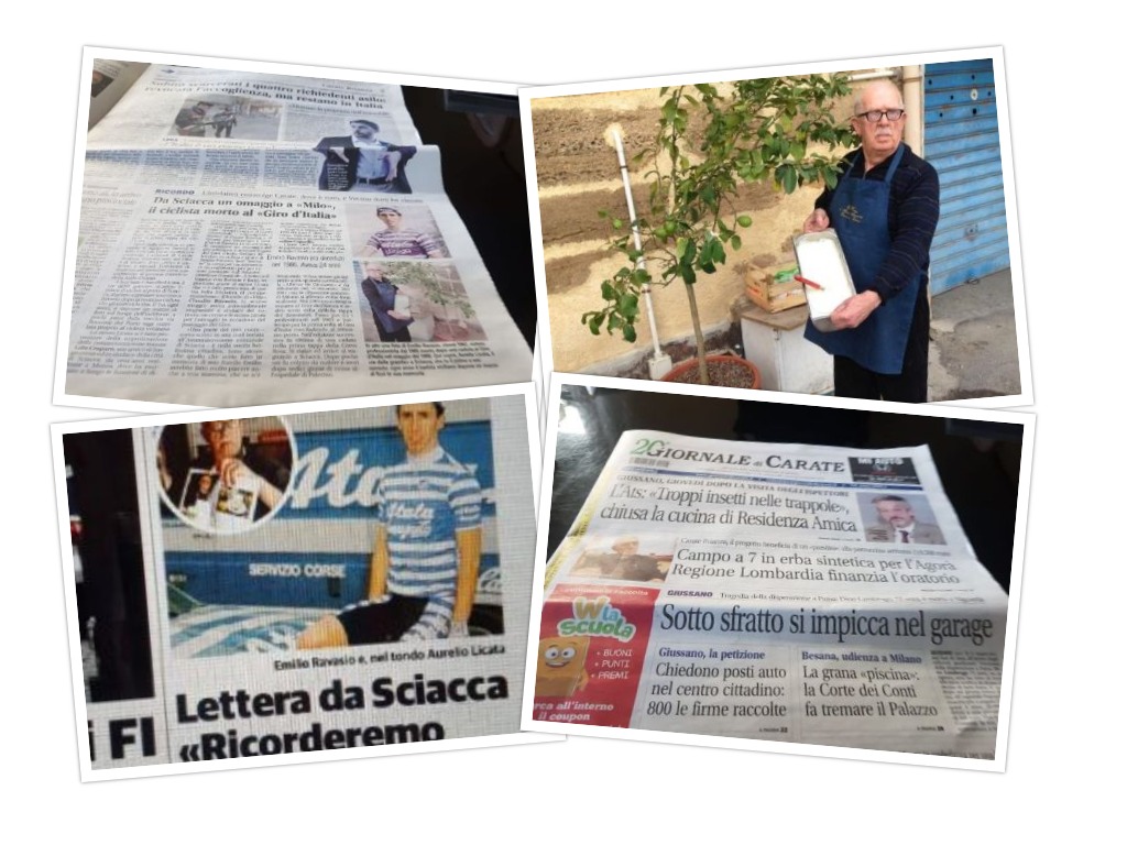Aurelio Licata, il re delle "granite" di Sciacca, organizza una cerimonia per ricordare il ciclista Emilio Ravasio, scomparso nel 1986