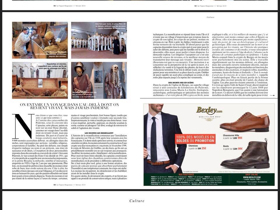 "Le Figaro", celebre quotidiano di Parigi, dedica un articolo al Museo delle Mummie di Burgio