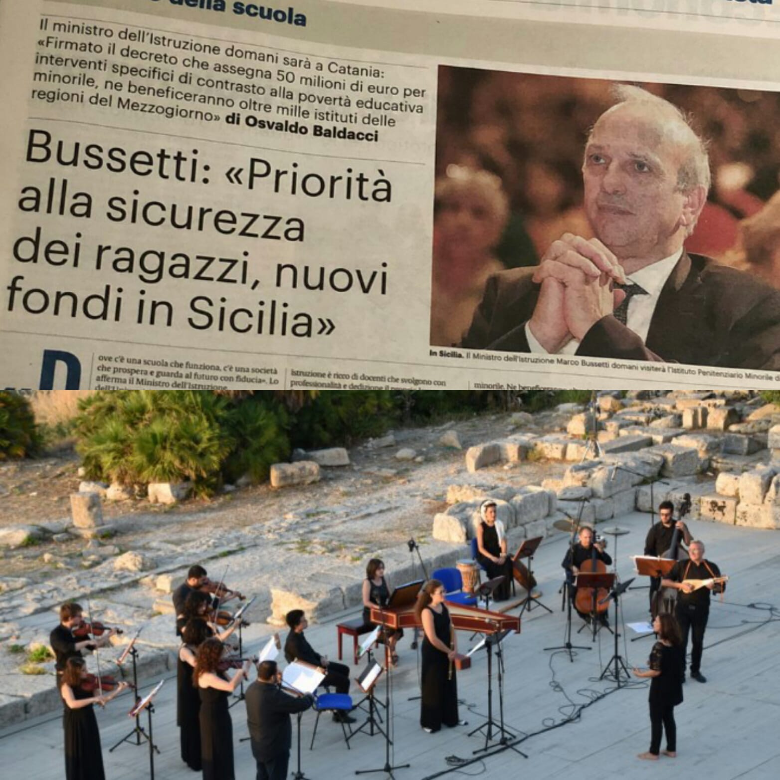 Il “Toscanini” di Ribera è ufficialmente conservatorio di Stato, lo ha affermato il ministro Bussetti che annuncia l'arrivo di fondi per le scuole siciliane