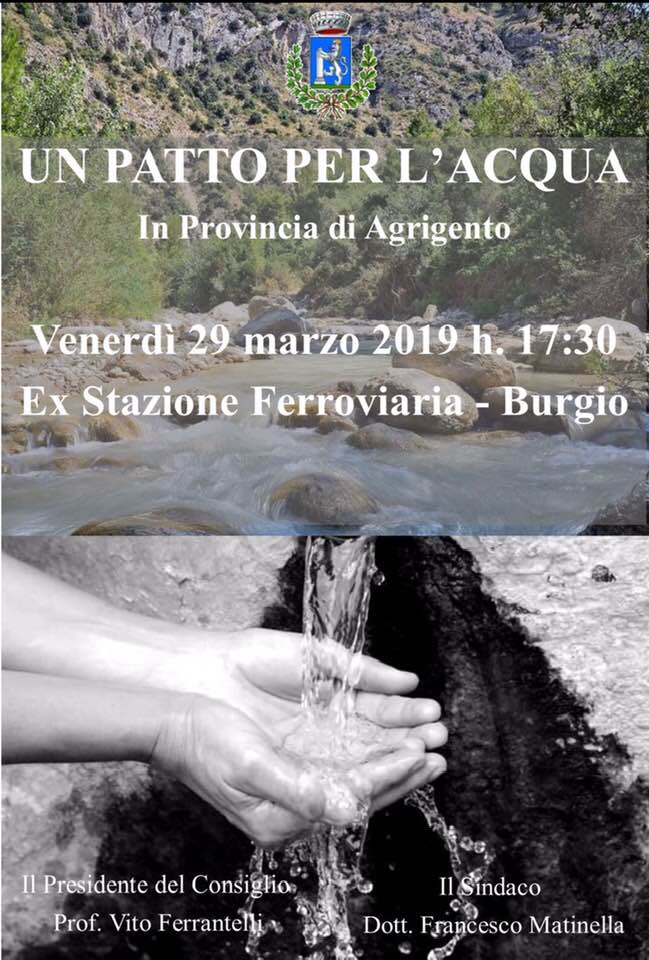 Burgio riunisce il consiglio comunale in seduta aperta e chiama a raccolta i parlamentari per lanciare "Un patto per l'acqua pubblica"