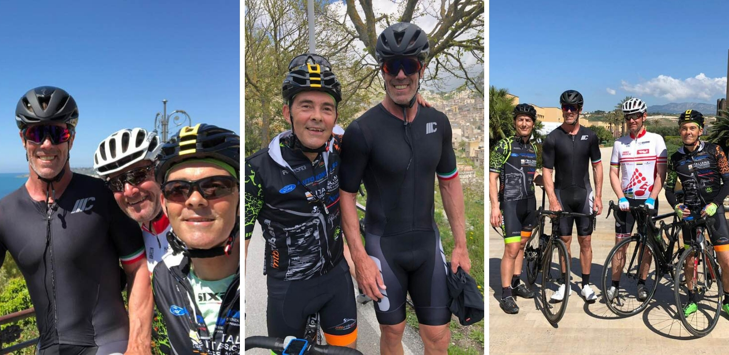 Pedalata siciliana con il “Re Leone” del ciclismo: l’avvocato Palmieri con il famoso ciclista Cipollini