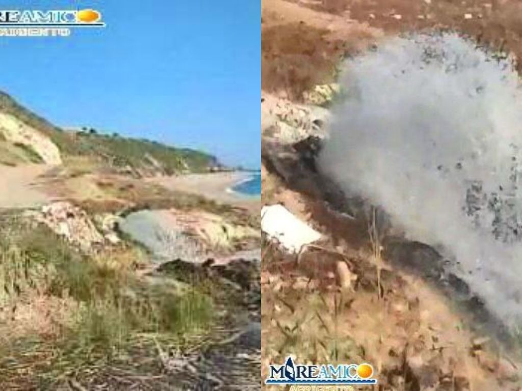 Reflui di liquami in spiaggia a causa di un incendio a  Piana Grande a Ribera, l'intervento di Girgenti Acque ha limitato i danni