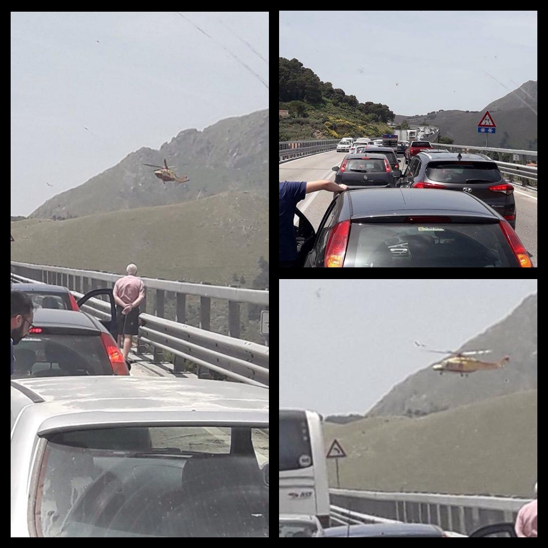 Incidente sulla fondovalle Palermo Sciacca. Strada chiusa all'altezza di Giacalone, sul luogo anche l'elisoccorso