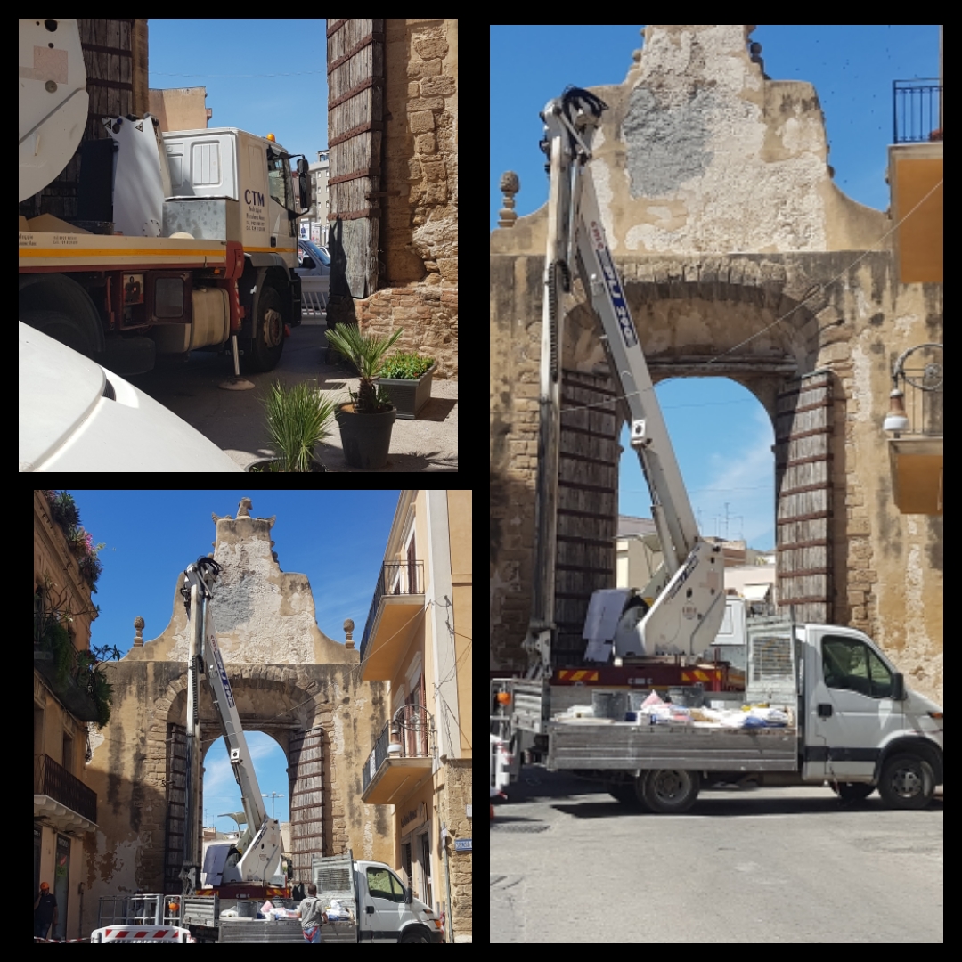 Operazioni in corso per rimozione pericolo alla Porta Palermo, riapertura al termine