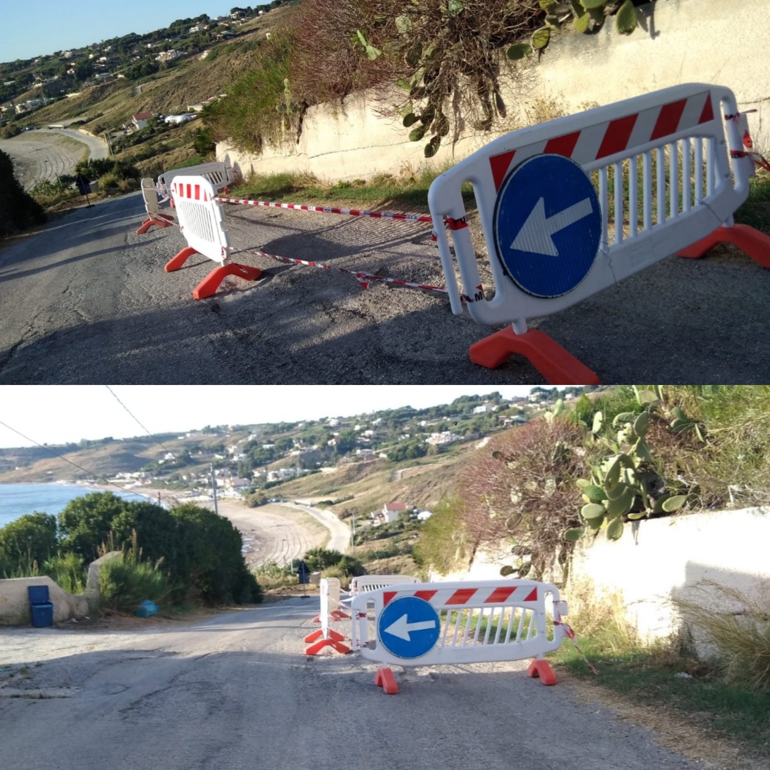 Altre transenne a Capo San Marco, questa volta in via Ulisse