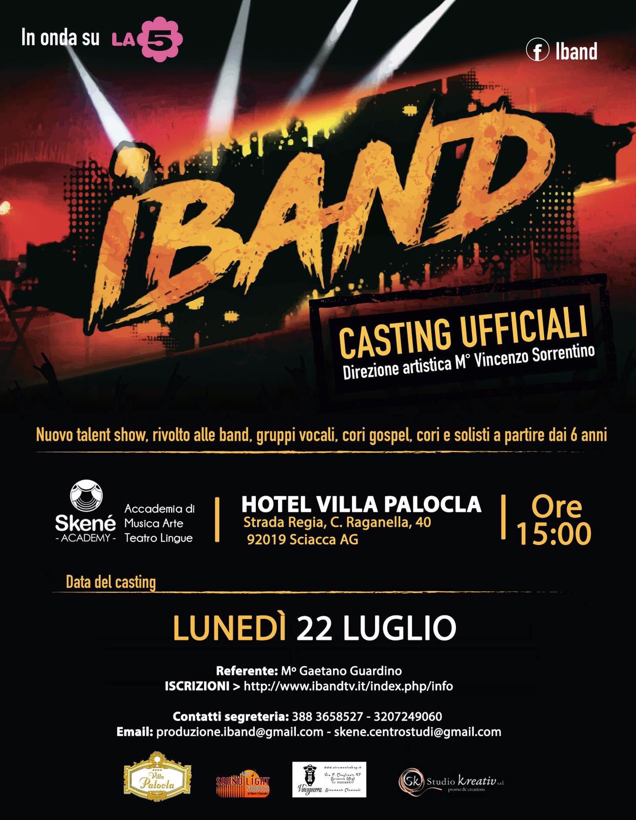 Sciacca, il 22 luglio i casting del nuovo talent show di La 5 "I band"