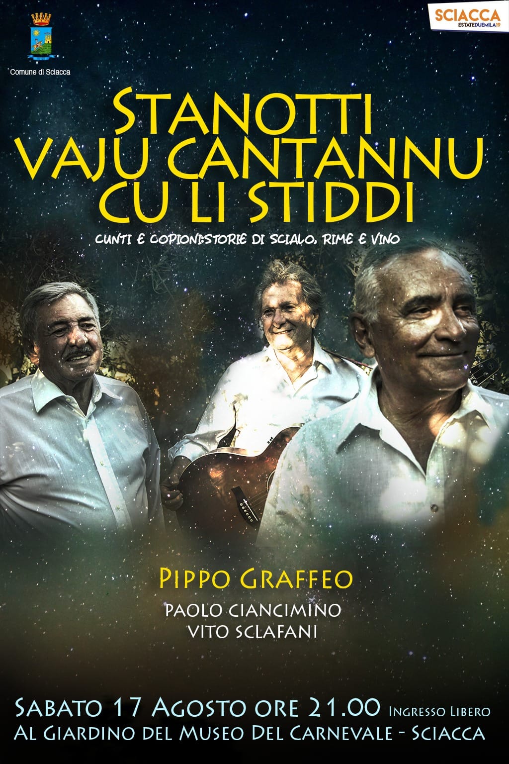 Nuovo spettacolo di Pippo Graffeo al Giardino del Museo del Carnevale