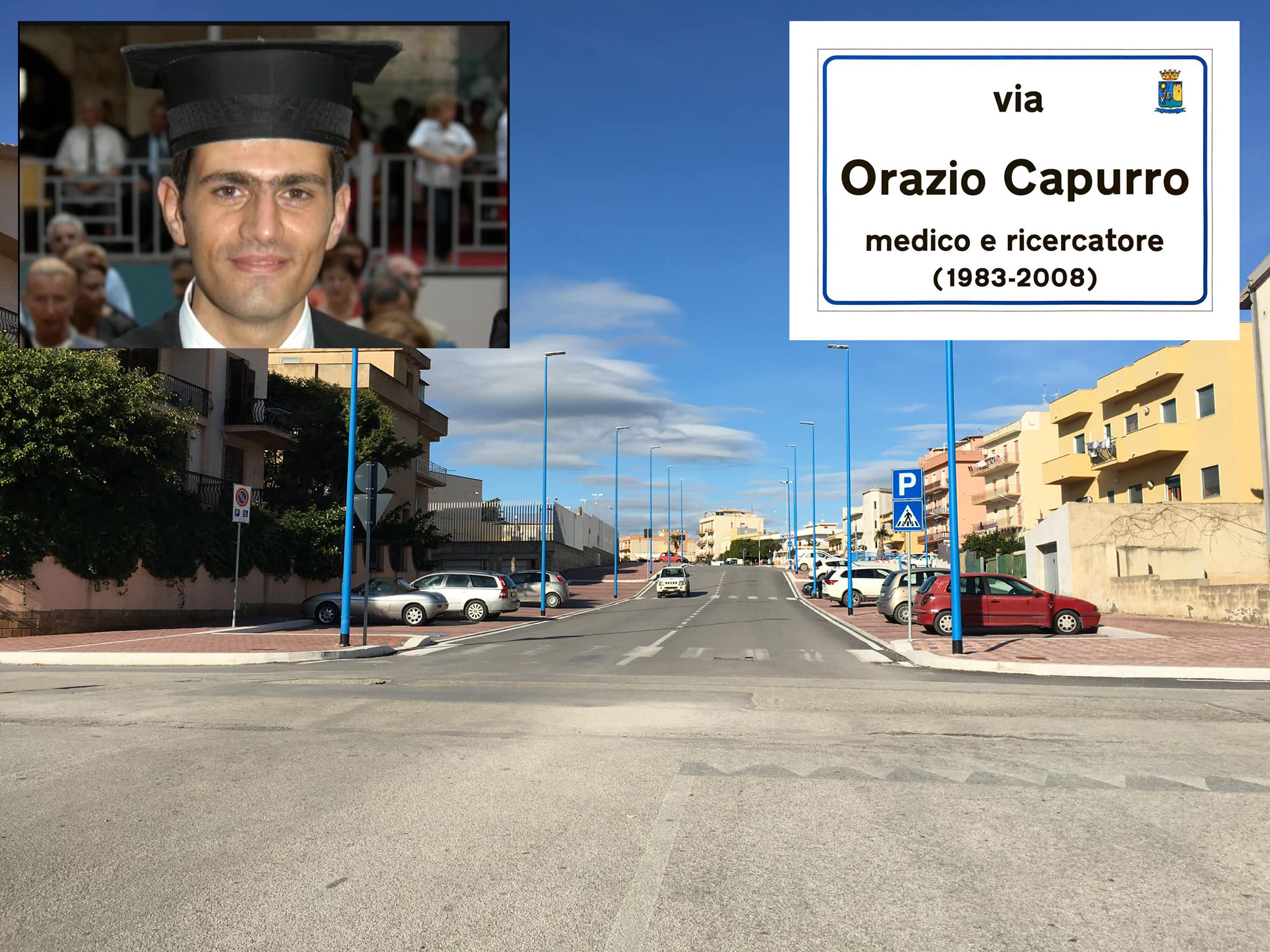 Via Orazio Capurro, la strada che unisce viale Leonardo Sciascia a via Salvatore Allende intitolata per intero al medico e ricercatore universitario saccense
