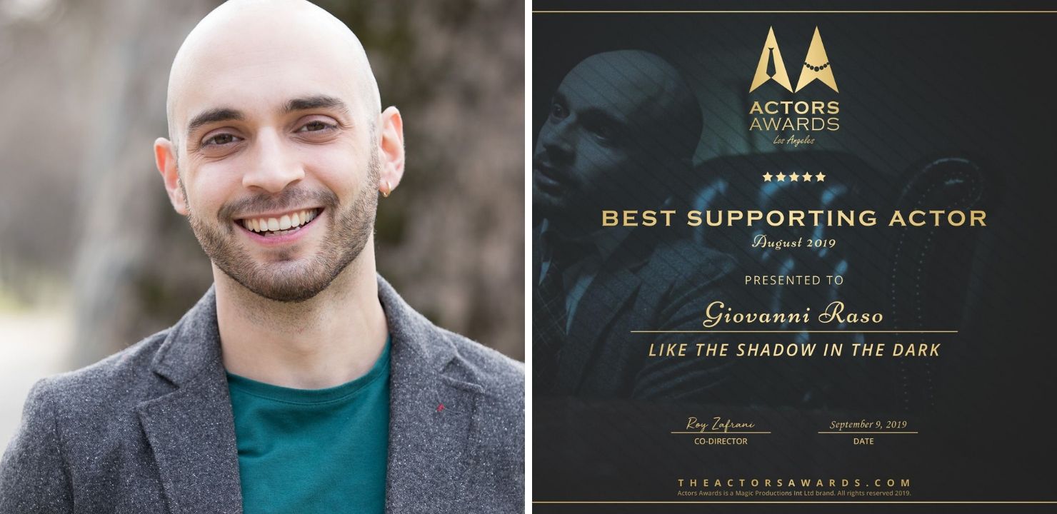 Il saccense Giovanni Raso premiato al Festival Internazionale Actors Awards di Los Angeles come miglior attore non protagonista