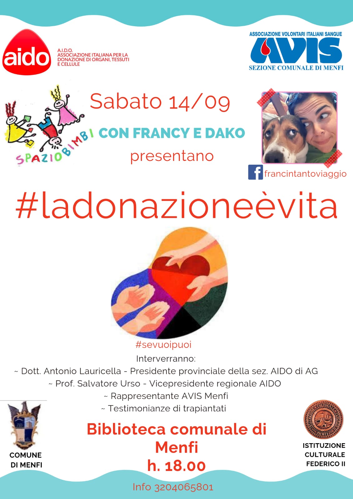 Da Menfi un appello per la donazione degli organi con la testimonianza di Francesca