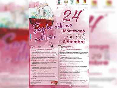 Anche Sciacca alla "Sagra del vino" di Montevago: il 28 e 29 settembre previsti tanti appuntamenti tra spettacoli mostre e degustazioni.