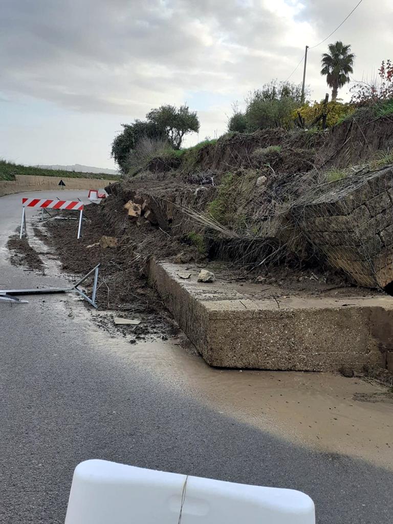 Maltempo in provincia: notevoli danni sulle strade interne, riaperta al transito la SP 17-B Siculiana-Raffadali