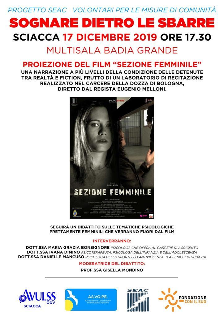 Sognare dietro le sbarre, proiezione del film "Sezione femminile" e dibattito al Multisala Badia Grande