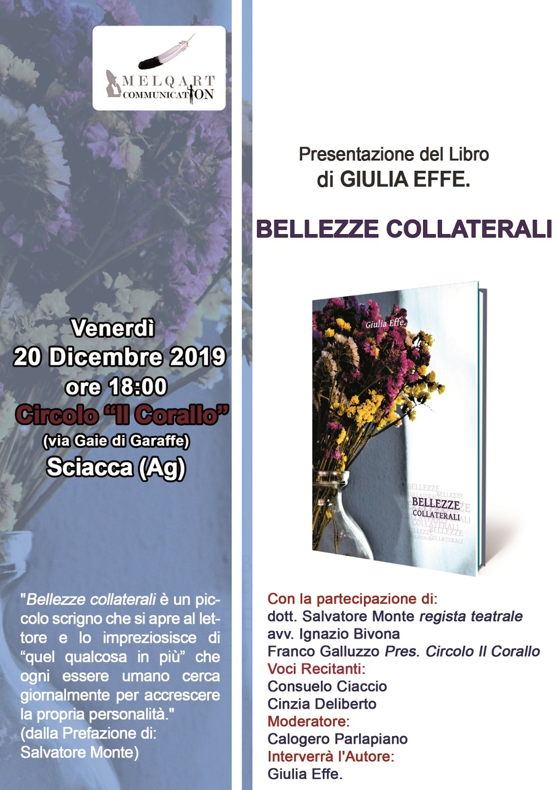 "Bellezze Collaterali", sarà presentato oggi a Sciacca il libro di Giulia Effe