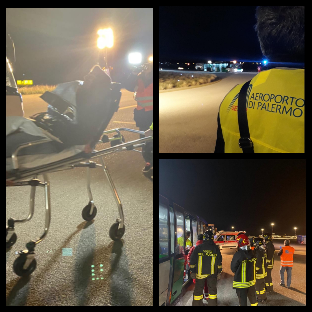 Simulazione di aereo fuori pista allo scalo di Punta Raisi, 100 partecipanti al piano di emergenza