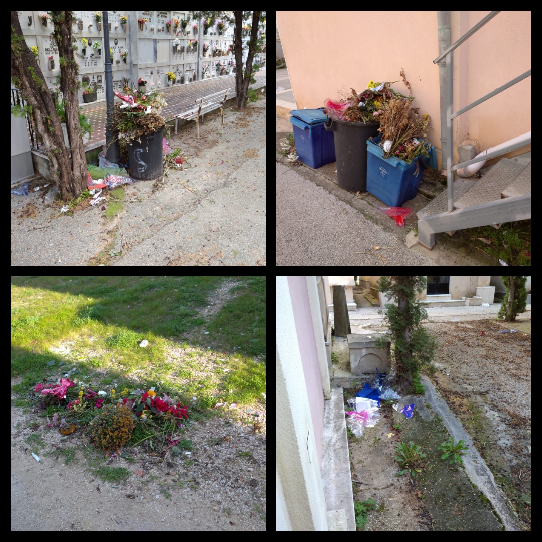 Il cimitero di Sciacca sempre pieno di rifiuti