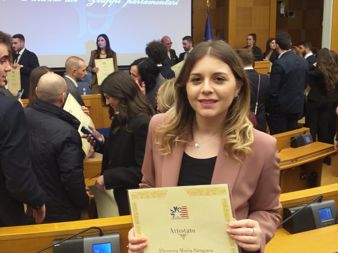 Eleonora Siragusa tra i giovani laureati più meritevoli d' Italia