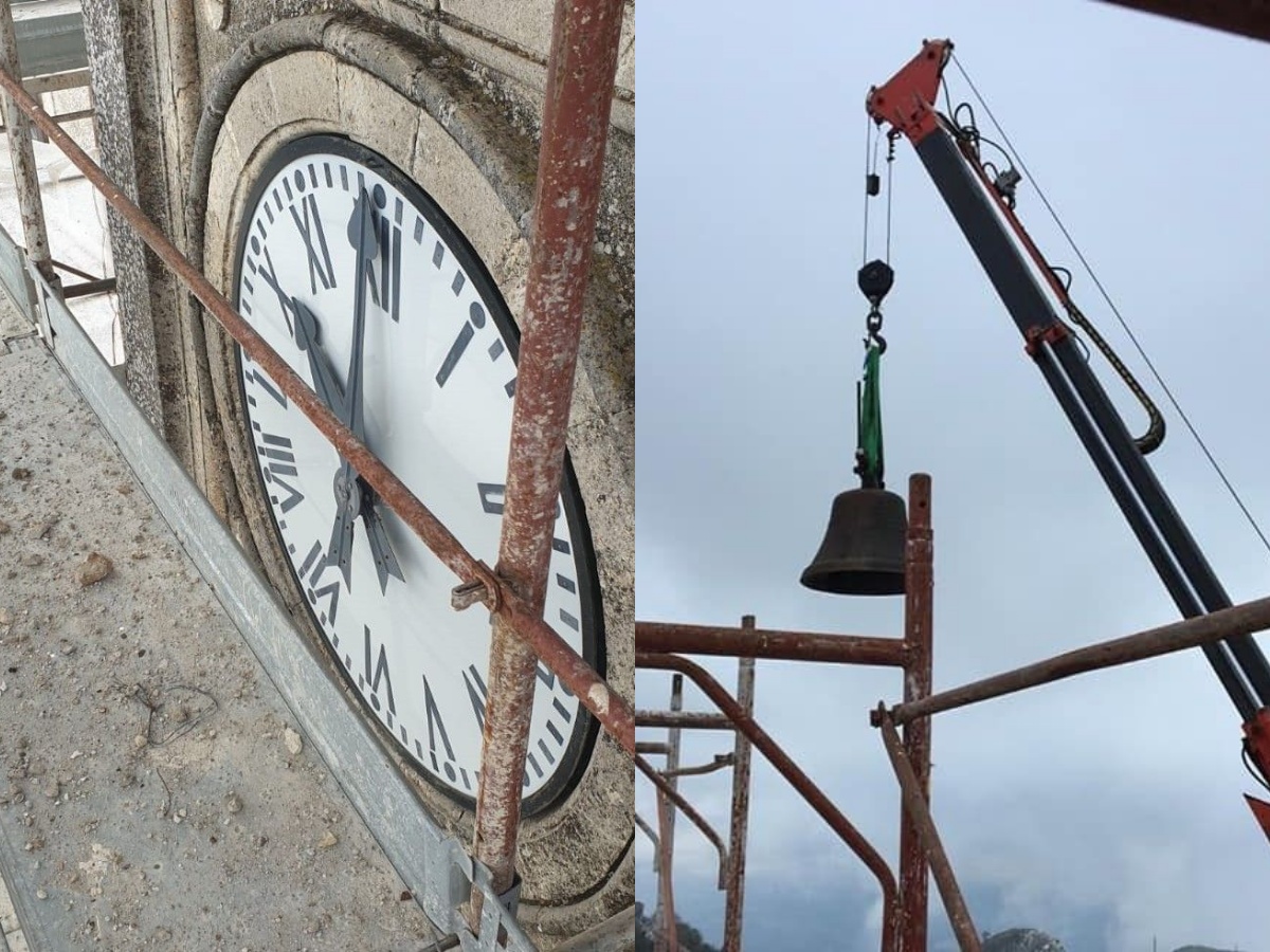 Messa in sicurezza delle campane della torre dell'orologio a Caltabellotta