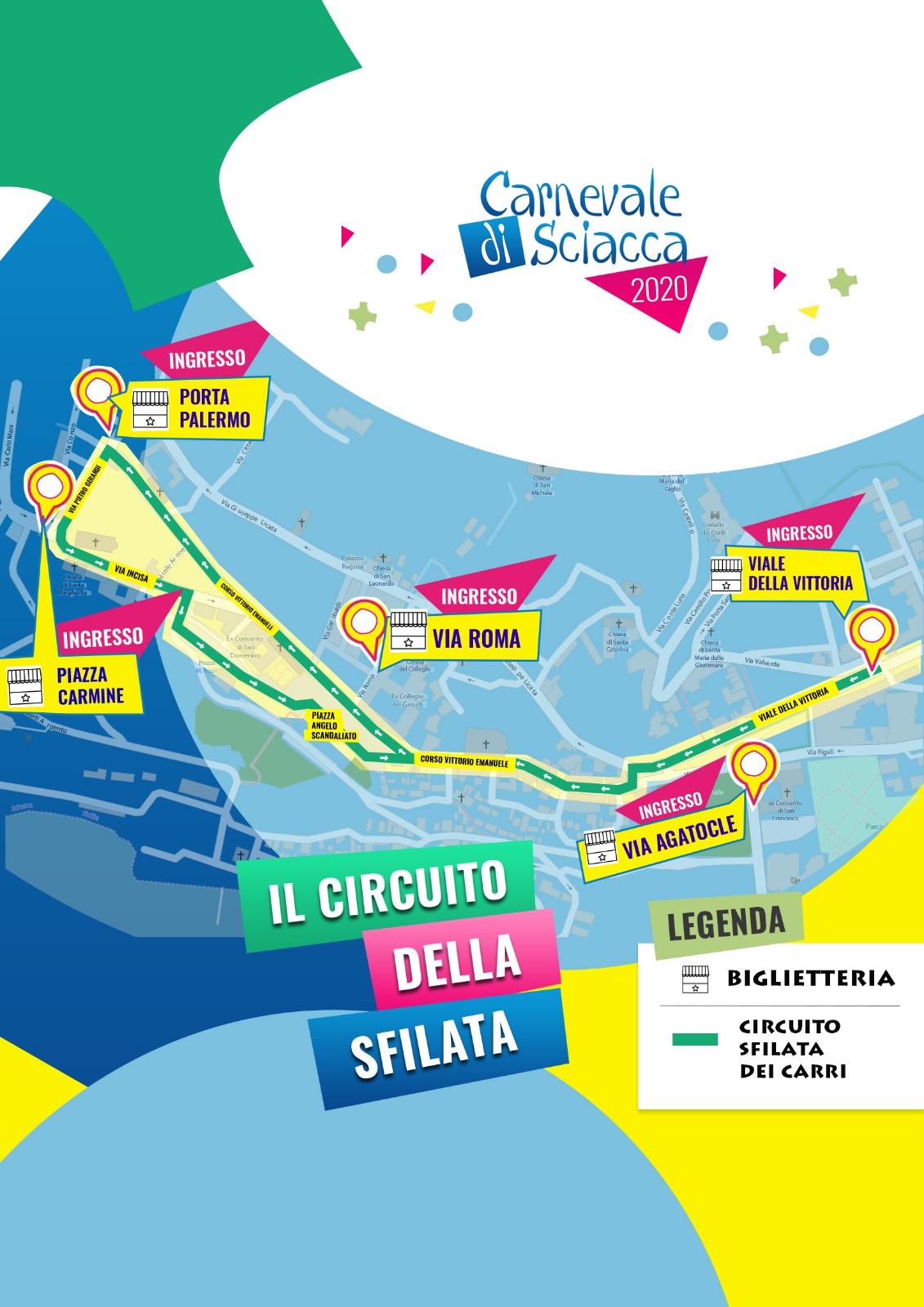 Carnevale 2020, ecco la mappa del circuito con gli ingressi e i varchi