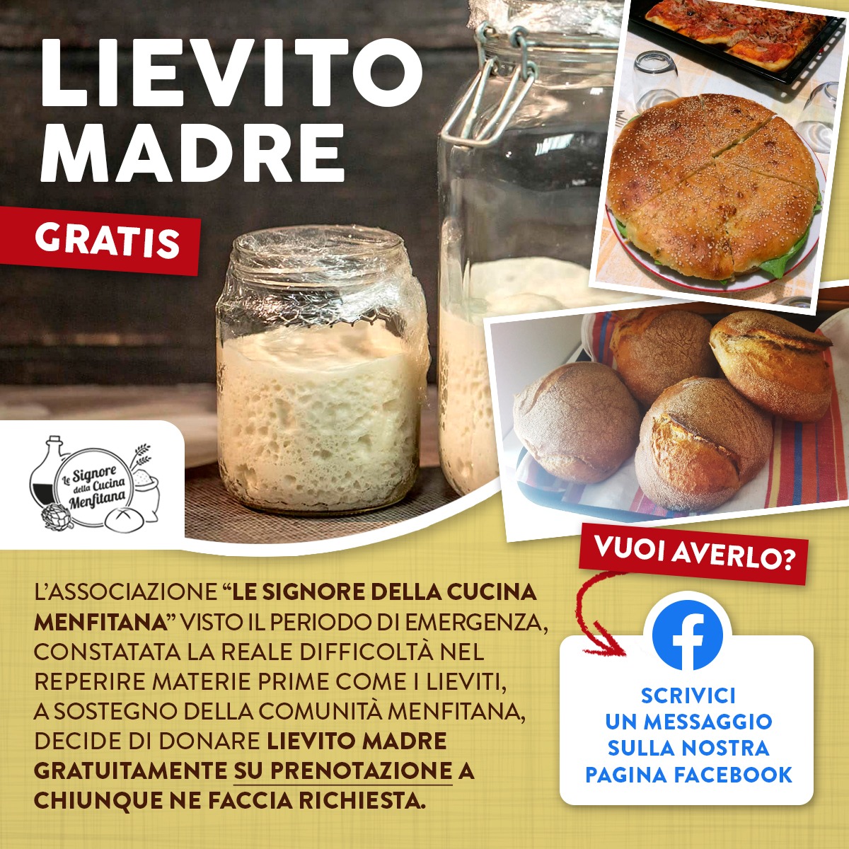 Le Signore della Cucina Menfitana donano il lievito madre