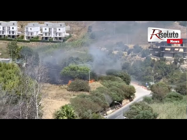 Incendi, fuoco nell’area del Torrente Bagni di Sciacca (Video)