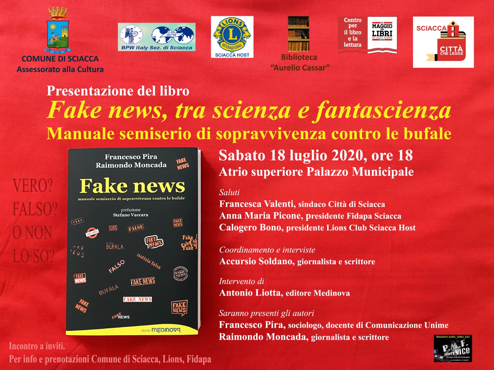 Manuale semiserio contro le bufale, domani a Sciacca si presenta “Fake News” di Pira e Moncada