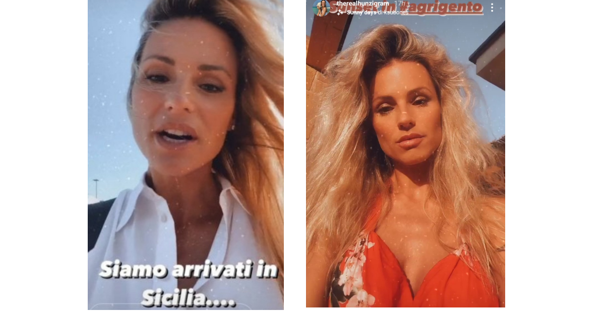 Agrigento, la show girl Michelle Hunziker e famiglia in vacanza in Sicilia
