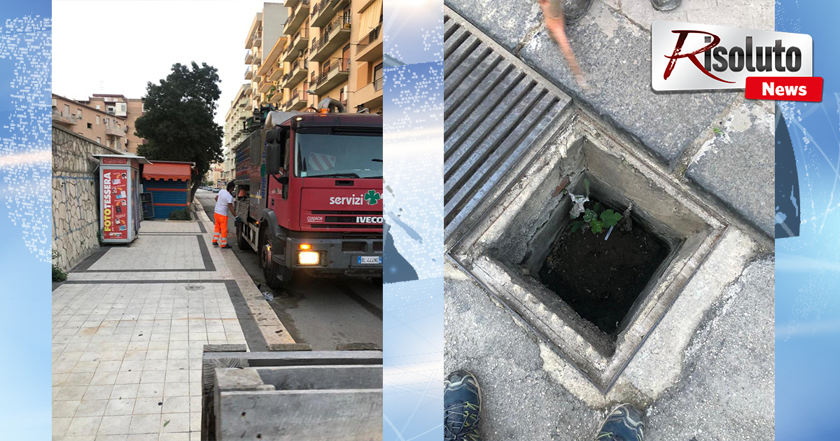 Pulizia dei tombini, lavori in corso a Sciacca