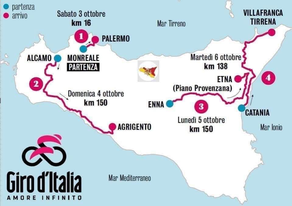 Tappa Giro d'Italia domenica a Sciacca, ecco l'ordinanza con tutte le chiusure e i percorsi alternativi