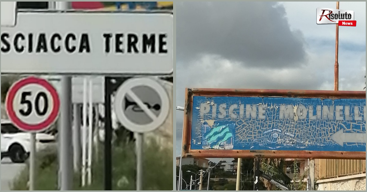 “Sciacca Terme” e “Piscine Molinelli”. Cartelli stradali da lockdown
