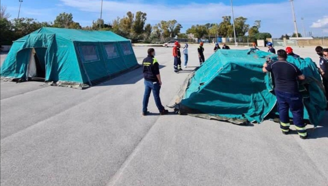 Sciacca, questa mattina esercitazione di montaggio e smontaggio tende