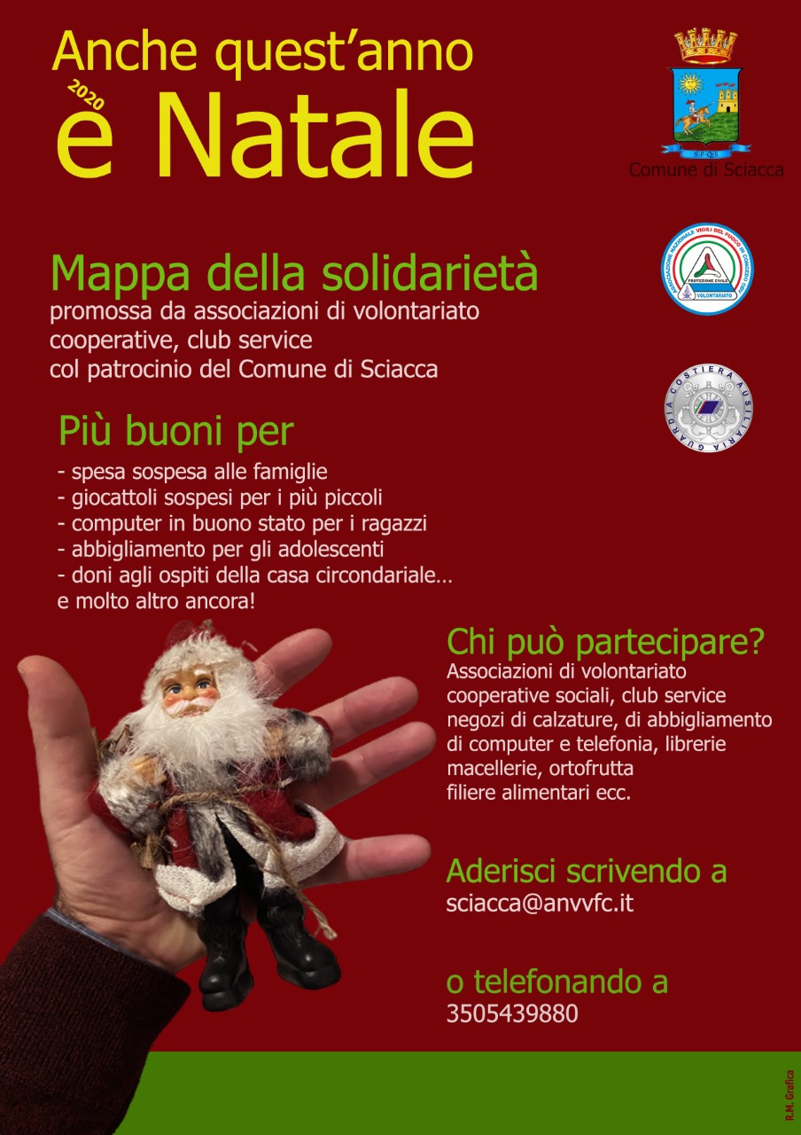 Iniziative di solidarietà per Natale, il Comune di Sciacca si fa promotore