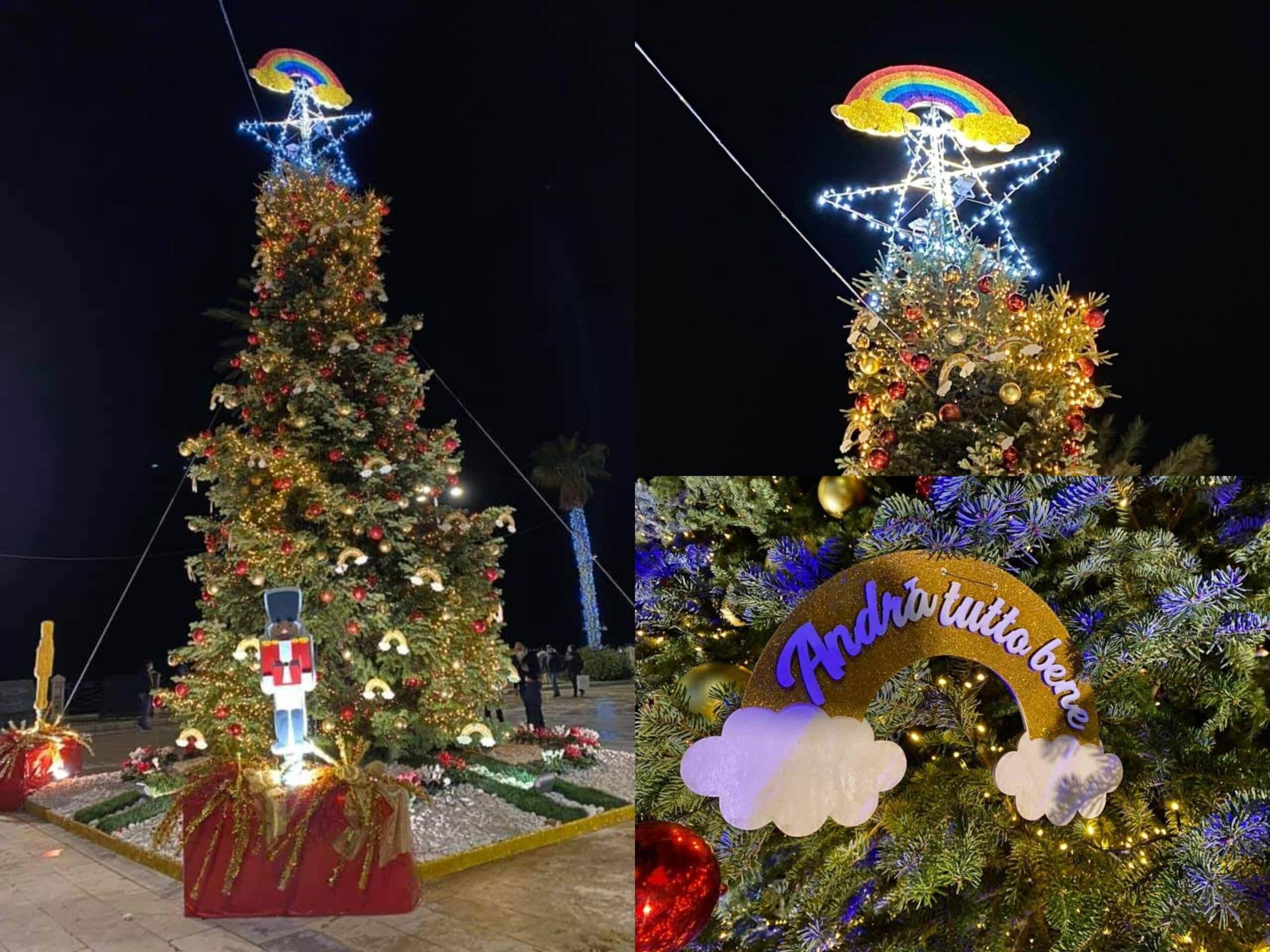 Il simbolo della speranza sull'Albero di Natale di Piazza Angelo Scandaliato a Sciacca